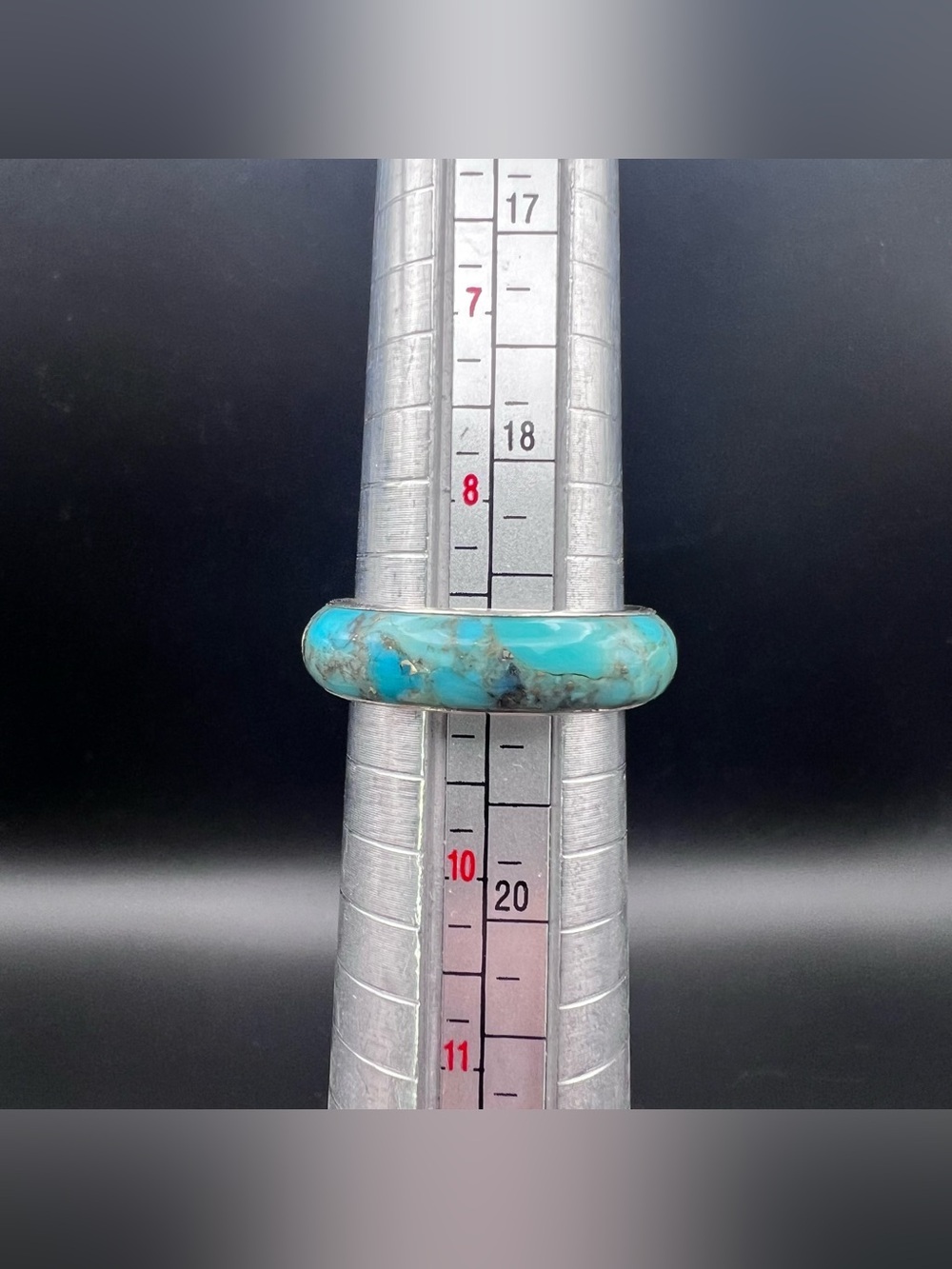 Sterling Silver Turquoise Eternity Band - Picture 4 of 6